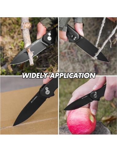 Cuchillo de bolsillo plegable FLISSA G10 11.43 cm acero D2 negro