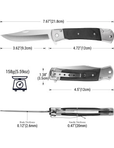 Cuchillo de bolsillo BARRYSAIL 6696 plegable 9.9 cm acero inoxidable 2