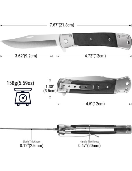 Cuchillo de bolsillo BARRYSAIL 6696 plegable 9.9 cm acero inoxidable