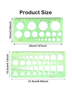 Plantilla Circular Geométrica Ymapinc 2 Piezas 21.9x10.5cm 2