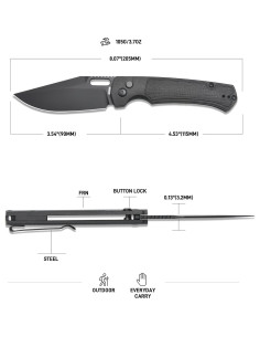 Cuchillo de bolsillo ARTISANCUTLERY REVEL 1867P 9 cm Negro 2