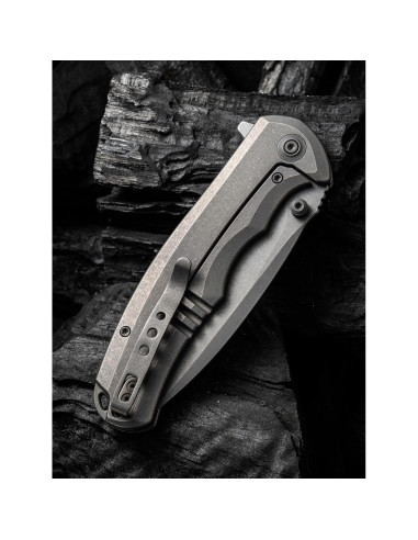 Cuchillo Plegable WeKnife Praxis Titanio 9.53 cm EDC