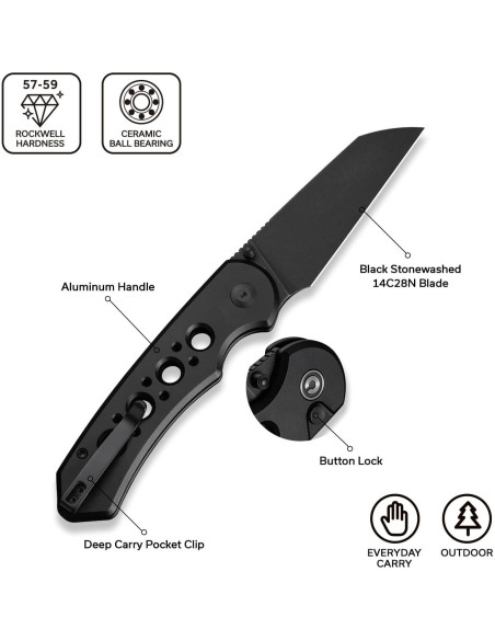 Cuchillo de Bolsillo CIVIVI Pragma Prime 8.86 cm Plegable Negro