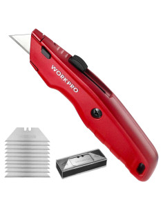 Cuchillo Utility WORKPRO Retráctil con 10 Cuchillas Extra