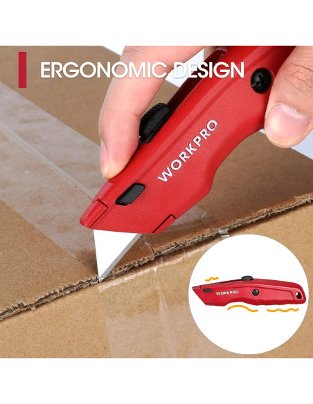 Cuchillo Utility WORKPRO Retráctil con 10 Cuchillas Extra