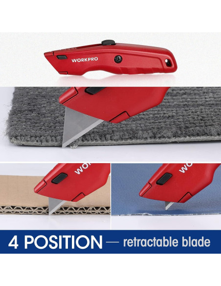 Cuchillo Utility WORKPRO Retráctil con 10 Cuchillas Extra