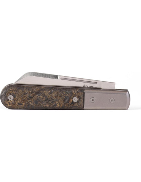Cuchillo Plegable LionSTEEL Barlow, Acero M390, Titanio, 16.99 cm