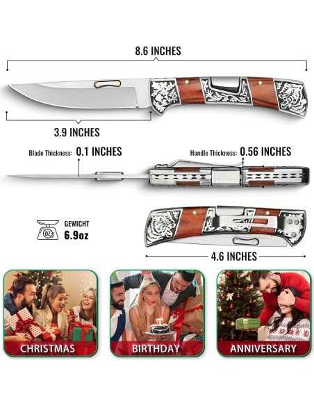 Cuchillo de Bolsillo NedFoss SMILODON Plegable 21.6 cm