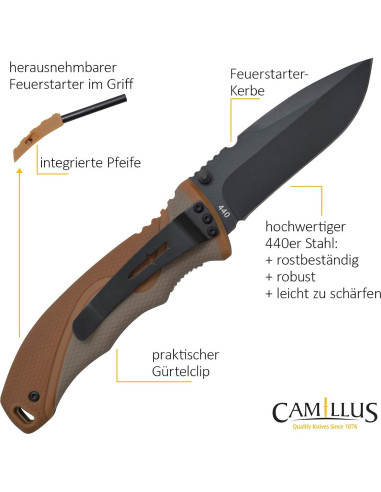Cuchillo Plegable Camillus 19473 19 cm Acero 440 Titanio