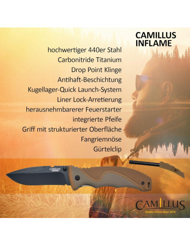 Cuchillo Plegable Camillus 19473 19 cm Acero 440 Titanio