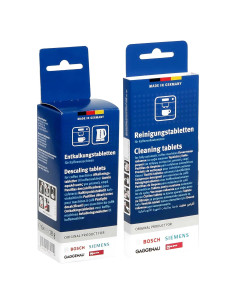 Set de Limpieza Bosch para Cafeteras - 6 Tabletas Descalcificadoras + 10 Tabletas de Limpieza