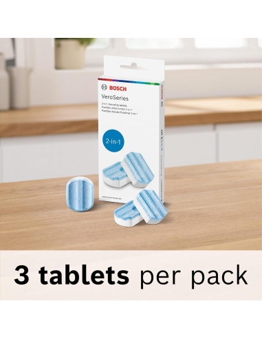 Tabletas Desincrustantes Bosch TCZ8002, 3 Unidades, 2-en-1