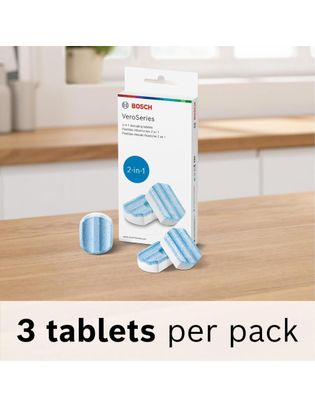 Tabletas Desincrustantes Bosch TCZ8002, 3 Unidades, 2-en-1