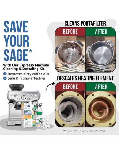 Kit de Limpieza y Desincrustante Caffenu para Espresso Breville