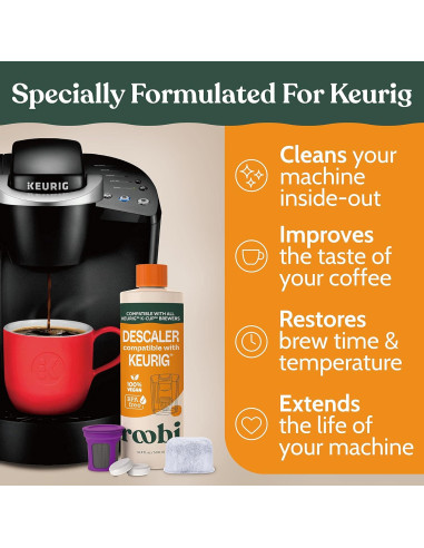 Kit de Descalcificación y Limpieza Roobi para Keurig - 1 Año