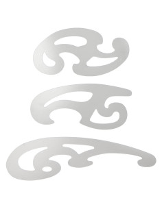 Regla de Curva Francesa de Acero Inoxidable BENECREAT - 3 Pcs