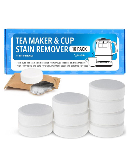 Limpiador de Hervidor de Té Impresa - 10 Tabletas Antisarro