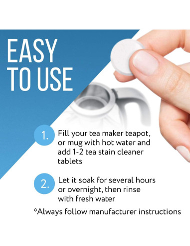 Limpiador de Hervidor de Té Impresa - 10 Tabletas Antisarro