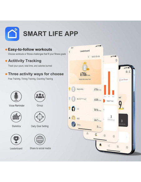 Cuerda de Salto Rápida Wigore con Contador y App - 3m