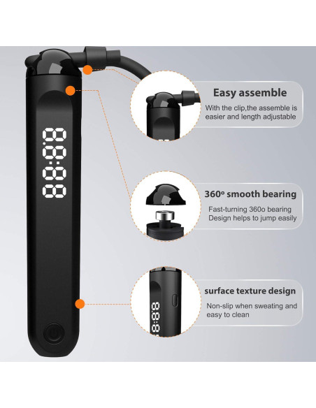 Cuerda de Salto Rápida Wigore con Contador y App - 3m