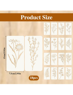 Plantillas Reutilizables para Pintar Flores Jeffdad - 9 Piezas 2