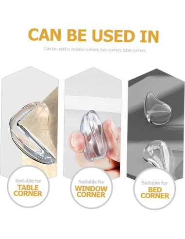 10 Protectores de Esquinas para Bebés IWOWHERO Silicona Transparente
