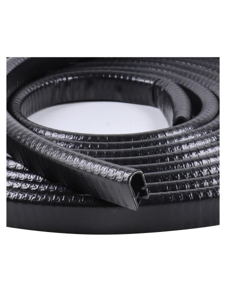 Tira de sellado de goma GoldWheel U-Channel 7.92m Negro