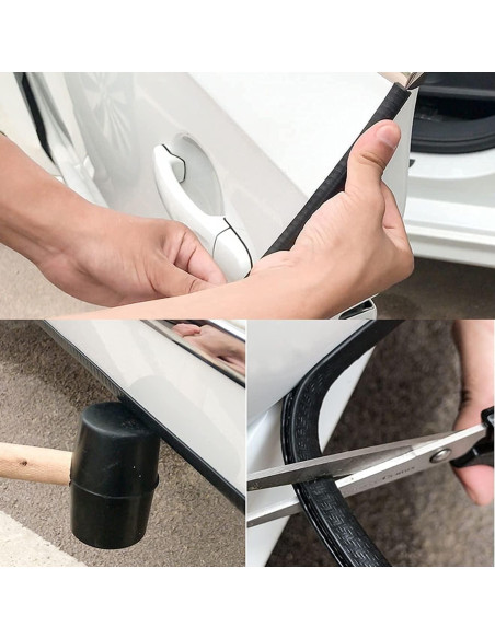 Tira de sellado de goma GoldWheel U-Channel 7.92m Negro