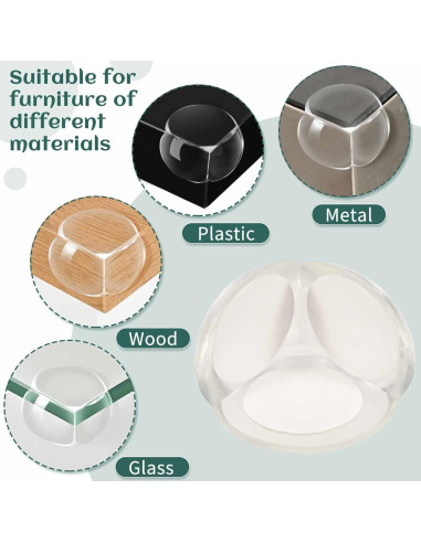 Protectores de Esquinas WENPENG 12 PCS Redondos Transparentes