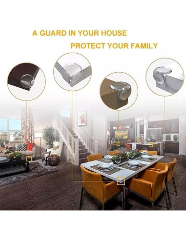 Protectores de Esquinas WENPENG 12 PCS Redondos Transparentes