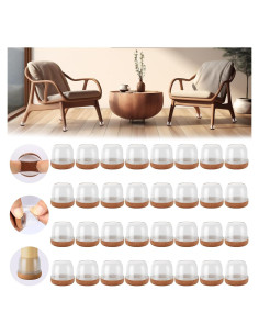 32 Protectores de Patas de Silla TONOS - Silicona y Fieltro
