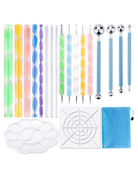 Conjunto de Herramientas de Punteado Mandala Augshy 19 Piezas