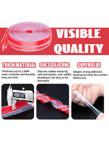 Sello de Silicona Transparente FUYITE 29.5 Pies T-Forma Aislante