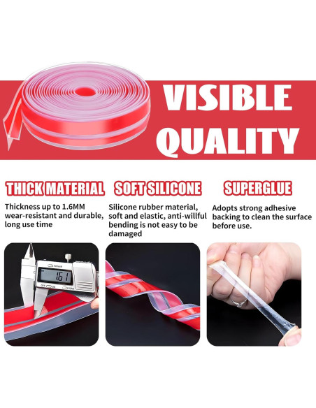 Sello de Silicona Transparente FUYITE 29.5 Pies T-Forma Aislante