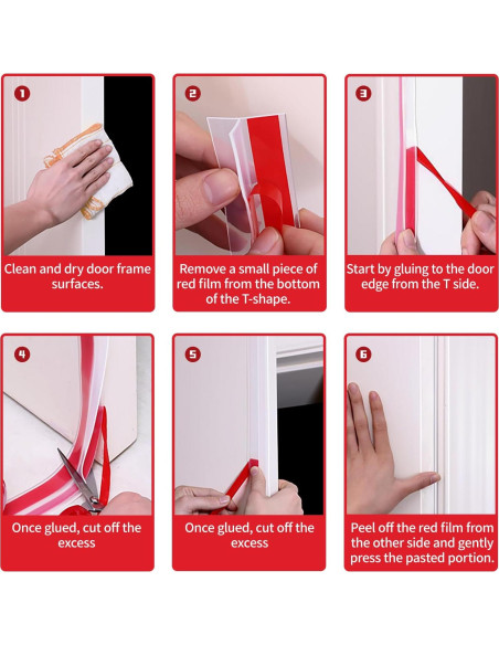 Sello de Silicona Transparente FUYITE 29.5 Pies T-Forma Aislante