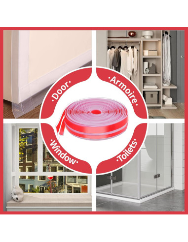 Sello de Silicona Transparente FUYITE 29.5 Pies T-Forma Aislante