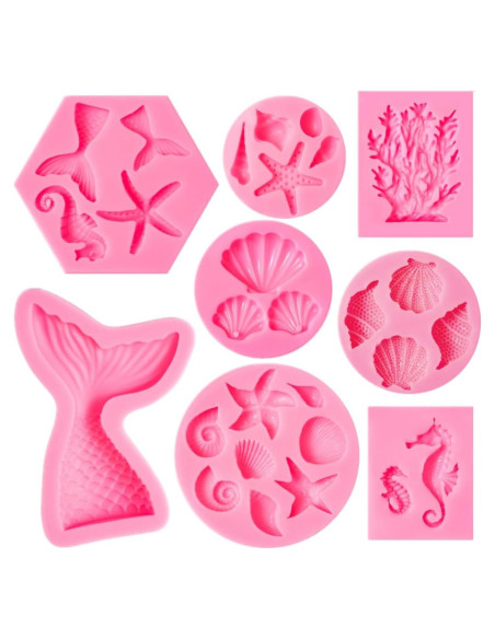 Molde de Silicona para Fondant Marino Elfkitwang - 6 Piezas