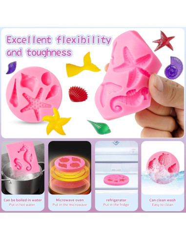 Molde de Silicona para Fondant Marino Elfkitwang - 6 Piezas