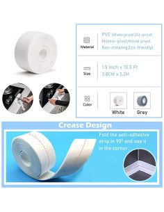 Tira de Sellado Autoadhesiva PVC 3.8CM x 3.2M Gris UIOCSSC 2