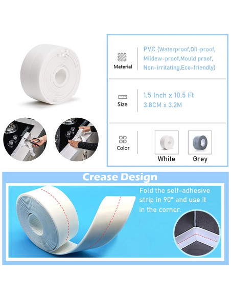 Tira de Sellado Autoadhesiva PVC 3.8CM x 3.2M Gris UIOCSSC