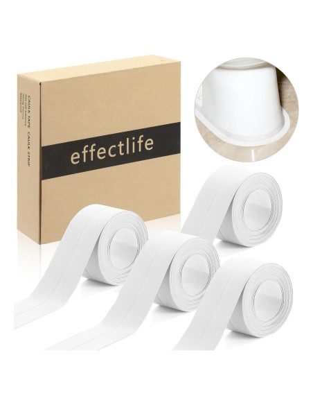 Cinta de Calafateo Autoadhesiva Blanca Effectlife 4 Rollos