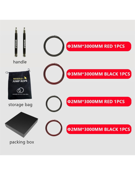 Cuerda de Velocidad MOGOLD 2-en-1 Ajustable para Boxeo y CrossFit