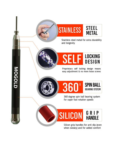 Cuerda de Velocidad MOGOLD 2-en-1 Ajustable para Boxeo y CrossFit