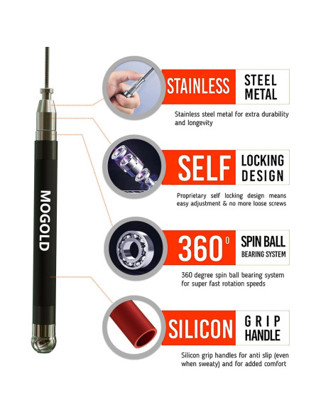 Cuerda de Velocidad MOGOLD 2-en-1 Ajustable para Boxeo y CrossFit