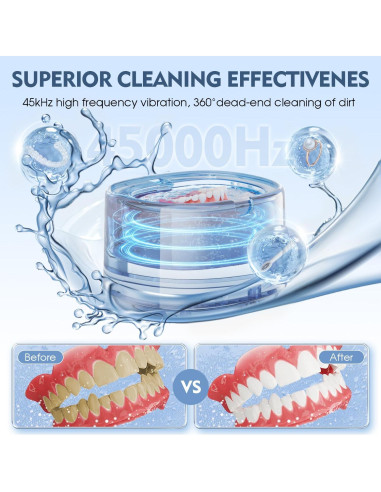 Limpiador Ultrasónico BRNMLD para Dentaduras y Joyería 45kHz