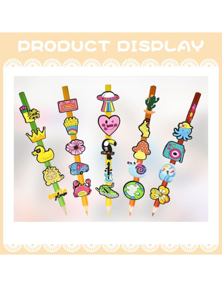 40 Adornos para Lápices Xuixi - Decoraciones Divertidas para Niños