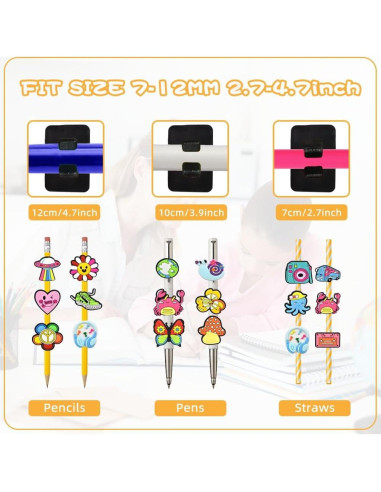 40 Adornos para Lápices Xuixi - Decoraciones Divertidas para Niños