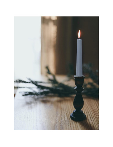 Velas Taper Altas Hyoola 35.56 cm Gris Azul Sin Aroma - 12 Unidades