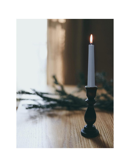 Velas Taper Altas Hyoola 35.56 cm Gris Azul Sin Aroma - 12 Unidades