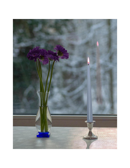 Velas Taper Altas Hyoola 35.56 cm Gris Azul Sin Aroma - 12 Unidades